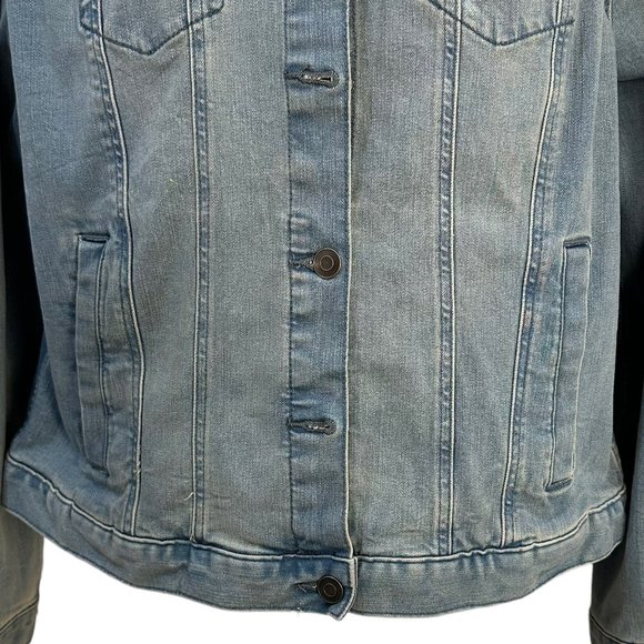 (H-219) Embellished Denim Jean Jacket Size L - Picture 8 of 12